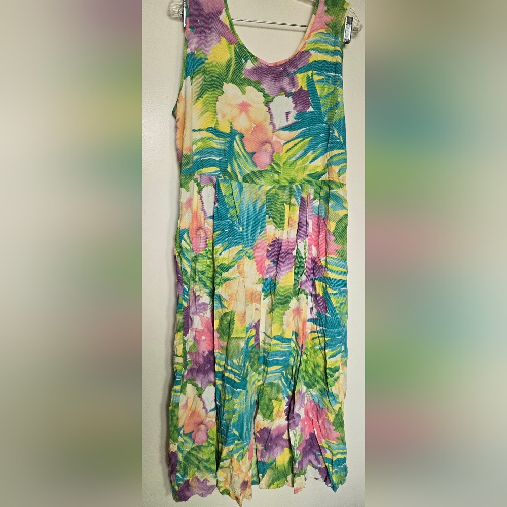 Floral Tropical Watercolor Sun Dress